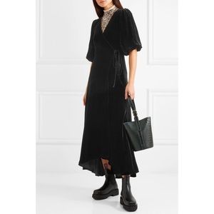 Ganni Aldine Velvet Wrap Dress